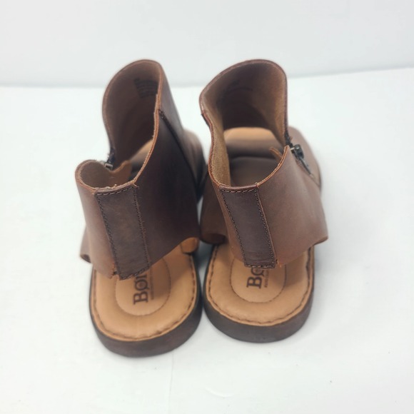 Born Hazle Open Toe Gladiator Side Zip Sandals Women Size 9 Brown Leather - Picture 6 of 8